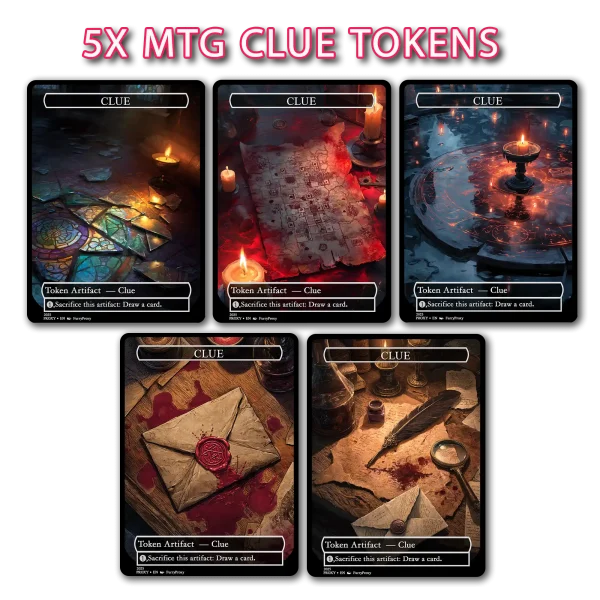 mtg clue token with Gothic Fantasy Art Style